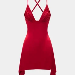Slip Sleeveless Ruched Mini Dress
