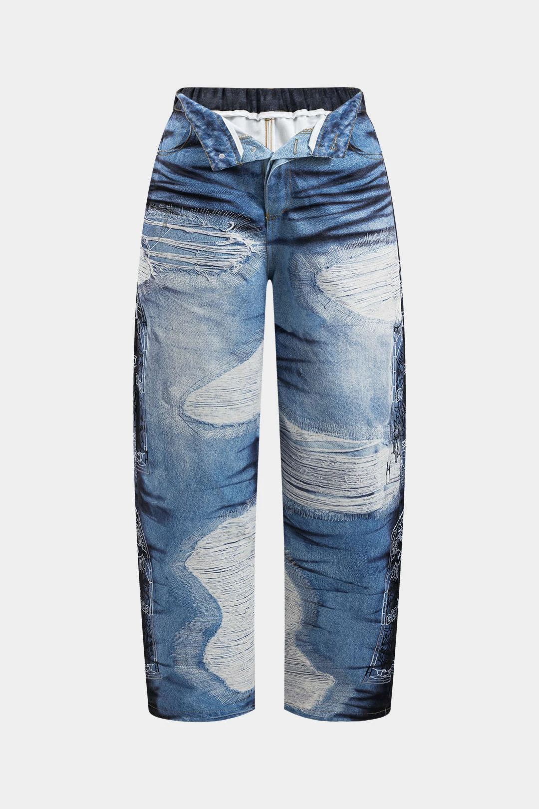 Abstract Print Button Pocket Trousers 8 Abstract Print Button Pocket Trousers - Image 8