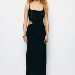 Stitching Cut Out Slip Slit Maxi Dress -Women's Clothing Store 75f4595a ba69 4fb6 8459 cda3375421cc