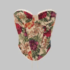 Retro Watercolor Print Jacquard Wrap Tie-Up Tube Top -Women's Clothing Store 76a841d2 8db9 40d7 9052 124d90dc80a2