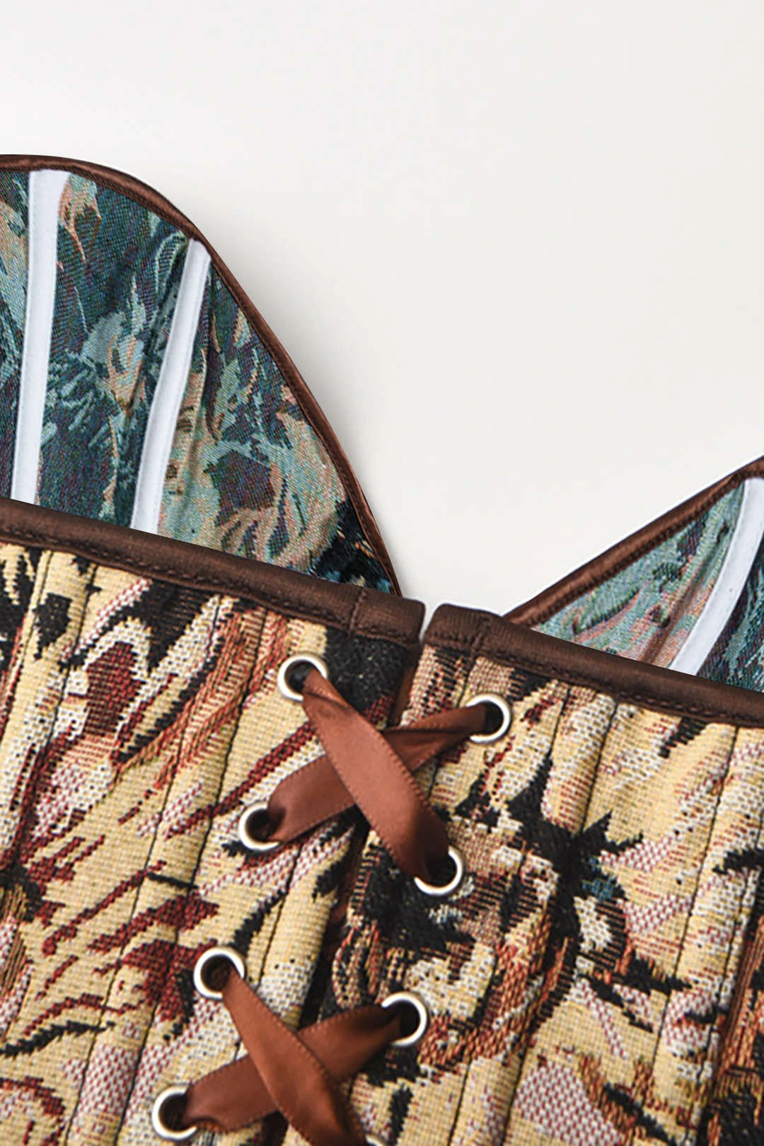 Abstract Print Braided Tie Corset Top 5 Abstract Print Braided Tie Corset Top - Image 5