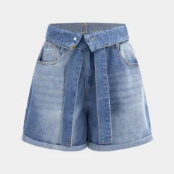 Denim Belted Shorts