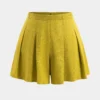 Linen Pleated Zipper Shorts
