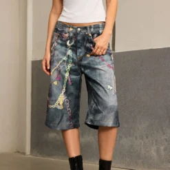 Chain Print Wide Leg Shorts -Women's Clothing Store 778b955f 3b84 4c00 8eb8 b0472aab6eb2