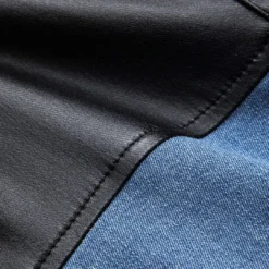 Faux Leather Denim Patchwork Zipper Strapless Denim Dress -Women's Clothing Store 7831b827 d23e 4ced 92be 6ce850082f60