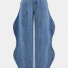 Wave Leg High Waist Barrel Jeans