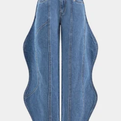 Wave Leg High Waist Barrel Jeans