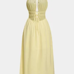 Halter Neck Cut Out Sleeveless Maxi Dress -Women's Clothing Store 7a058291 1956 41d3 8557 0b9cedd04bd1