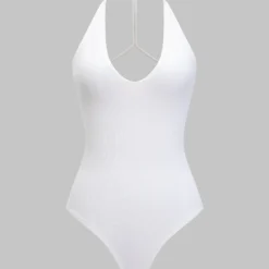 Basic Ribbed V-Neck Sleeveless Bodysuit