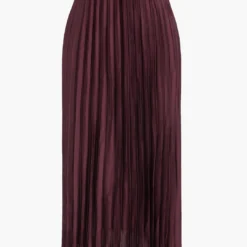 Pleated Satin Skirt