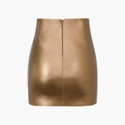 Metallic Faux Leather Knotted Mini Skirt -Women's Clothing Store 7c084d1a 7158 44af 963b 212335eaad9e