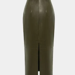 Basic Solid Faux Leather Midi Skirt -Women's Clothing Store 7c118d35 18d9 4a4f 84f0 458f783b2a7a
