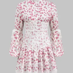 Ditsy Floral Print Lace Trim Corset Long Sleeve Mini Dress -Women's Clothing Store 7c8014f8 444a 46a1 8c04 497ac5891f1a