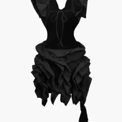 Solid Backless Pleated Ruffle Midi Dress -Women's Clothing Store 7c9b8b61 602e 448f 9e16 35eaac38776b