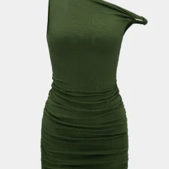 Ruched Asymmetrical Mini Dress