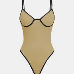 Contrast Binding Sleeveless Bodysuit -Women's Clothing Store 7e306063 6019 4e65 937d d688bb610d39