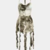 Tie Dye Print Fringe Tie Back Mini Dress