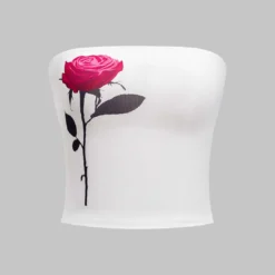 Floral Print Strapless Tube Top