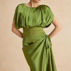 Satin Patchwork Ruched Button Tank Top