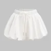 Satin Ruched High Waist Drawstring Shorts