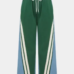 Denim Patchwork Tie Front Wide Leg Jeans