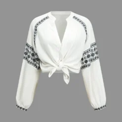 Lantern Sleeves Long-Sleeve Shirt -Women's Clothing Store 815c64a9 7e70 44b3 8f06 995361e4e69c