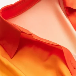 Ombre Print Satin Cowl Neck Short-Sleeve Shirt -Women's Clothing Store 826e8a94 148a 4e77 b7da 8bae1c8aa3b5