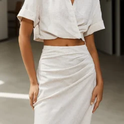 Linen Cross Crop Shirt