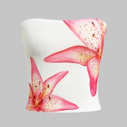 Lily Print Strapless Top