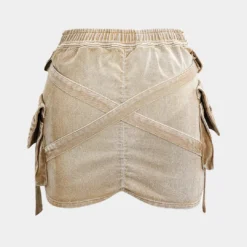 V-waist Buckle Flap Pocket Denim Cargo Skirt -Women's Clothing Store 8417cace 4016 4278 b111 a8fa0939e6f5