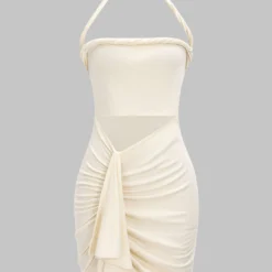 Asymmetrical Twist Knot Sleeveless Midi Dress