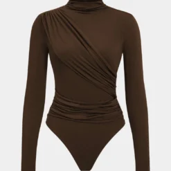 Ruched Long Sleeve Bodysuit -Women's Clothing Store 84782d7e d4f3 418f 9175 ea476fe58e6d