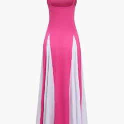 Patchwork Spaghetti Strap Maxi Dress -Women's Clothing Store 854a54ba 204c 4745 abf0 13d041073c69