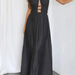 Halter Neck Cut Out Sleeveless Maxi Dress -Women's Clothing Store 86e8e6fb 5488 4905 86e6 35ef8a753dd0