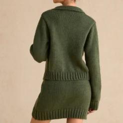 Knitted Metallic Button Long-Sleeve Top -Women's Clothing Store 87f11184 1d24 467d 96ec 693d815eae54