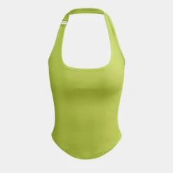 Basic Solid Halter Curved Hem Tank Top -Women's Clothing Store 8895407c 2c88 4012 b751 4991de755b74