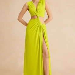 Cut Out Twist Knot Sleeveless Slit Midi Dress -Women's Clothing Store 88f3aa5e e47b 494d 9bad d75b6e883085
