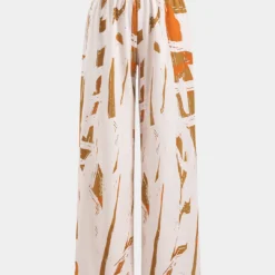Abstract Print High Waist Trousers