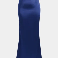 Solid Satin Zipper Skirt -Women's Clothing Store 89ac731a deba 4715 9b8f 5a223755687e