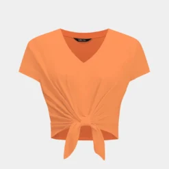 Tie Front Short Sleeve T-Shirt -Women's Clothing Store 89ceca45 b909 4c34 9d45 d2c3b984fa84