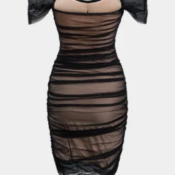 Mesh Ruched Off Shoulder Mini Dress -Women's Clothing Store 8aca7f5a 1d08 4fff b207 b9e41364594a