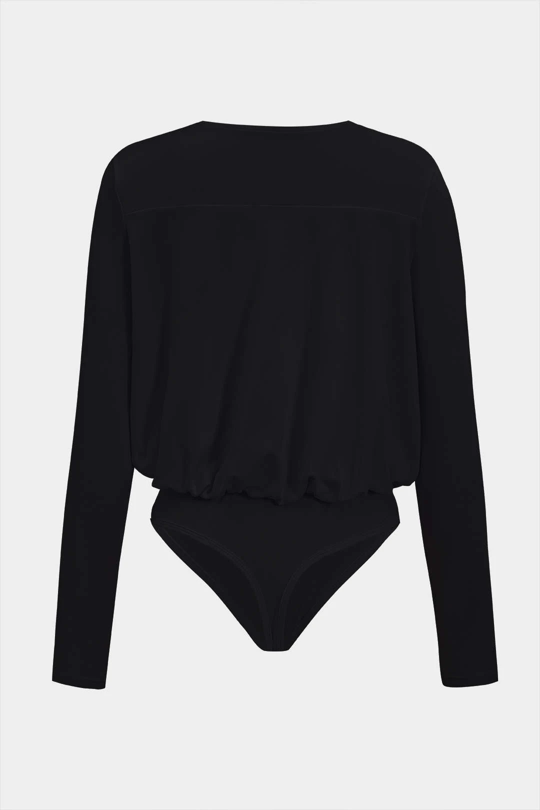 Ruched V-Neck Long Sleeve Bodysuit 2 Ruched V-Neck Long Sleeve Bodysuit - Image 2