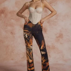 Tiger Print High Waist Trousers -Women's Clothing Store 8d31128a 8542 4e7c 8df3 554e0ca1cf52