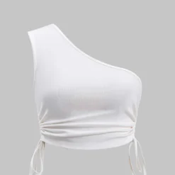 Ruched One Shoulder Asymmetrical Drawstring Top And Denim Washed Button Pocket Slit Skirt Set -Women's Clothing Store 8e217c95 5e3c 451b ab88 9aad51514676