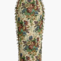 Floral Fringe Zipper Skirt