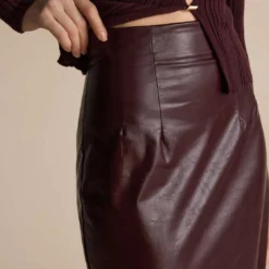 Basic Solid Faux Leather Midi Skirt -Women's Clothing Store 8e5233c7 3dfb 4b72 ad4c 04b39e7145ce