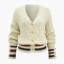 Knit Button Patchwork Cardigan