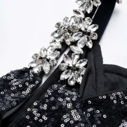 Rhinestone Sequin One Shoulder Cut Out Zipper Slit Maxi Dress -Women's Clothing Store 8f94dea2 50a4 4f24 b3c8 c90044b9a052