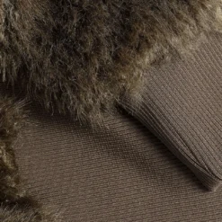 Faux Fur Knit Zipper Cardigan -Women's Clothing Store 90375535 70f8 46a7 915c 3f33d42b2654