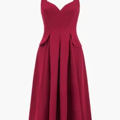 Solid Slip Sleeveless Midi Dress